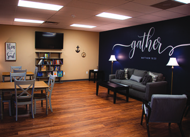 Pete's Pier, a cozy gathering lounge just off the sanctuary
